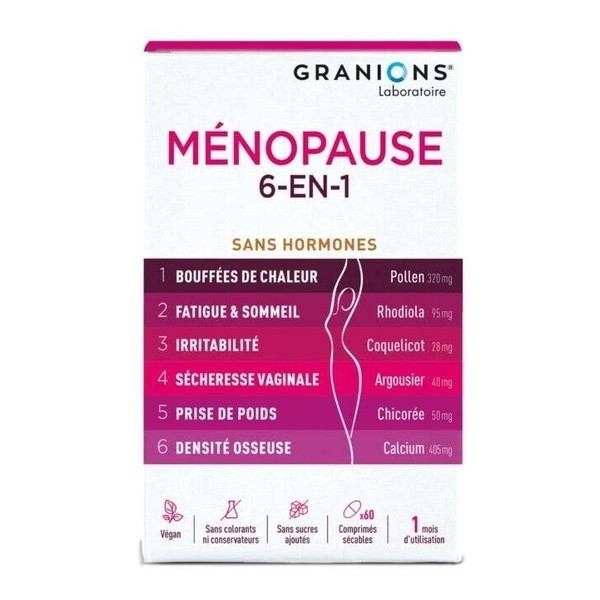 Granions Ménopause 6 en 1 comprimés