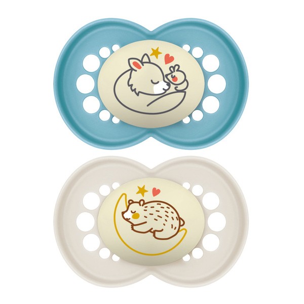 MAM Original sucette silicone anatomique +6 mois Nuit