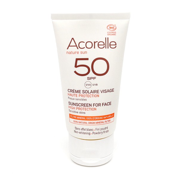 Acorelle Crème solaire visage Bio SPF 50