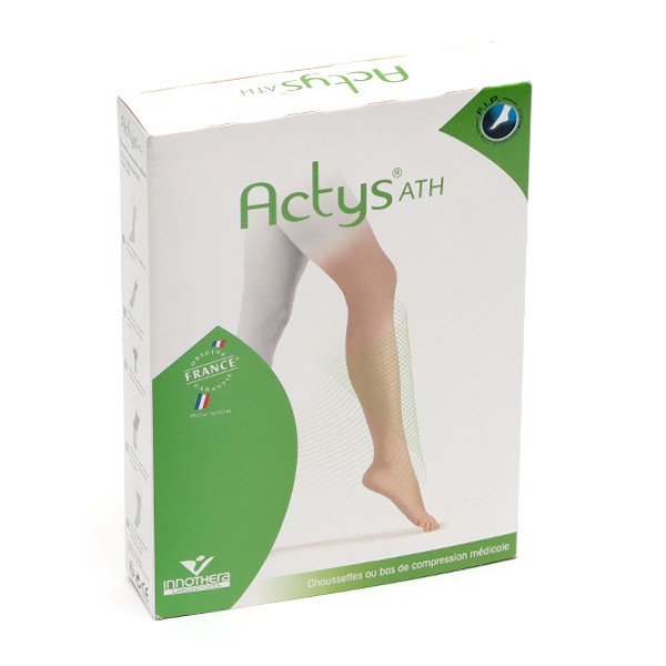 Innothera Actys Chaussette de contention pied ouvert Classe 2