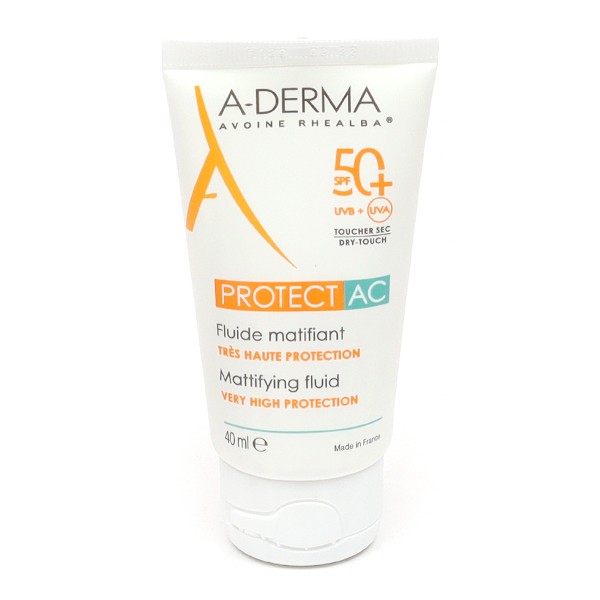 A Derma Protect AC fluide solaire matifiant résistant à l'eau SPF50+