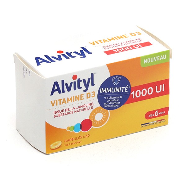 Alvityl Vitamine D3 1000 UI capsules