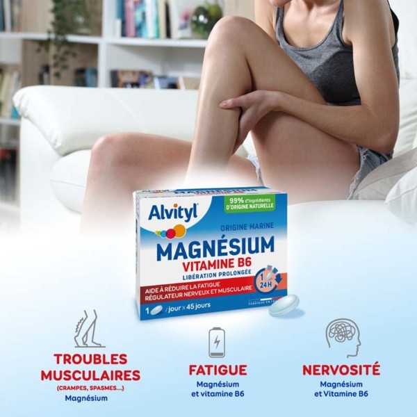 Alvityl Magnésium marin vitamine B6 comprimés - Fatigue, stress