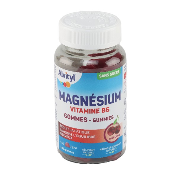 Alvityl Magnésium vitamine B6 gummies saveur Cerise Fatigue