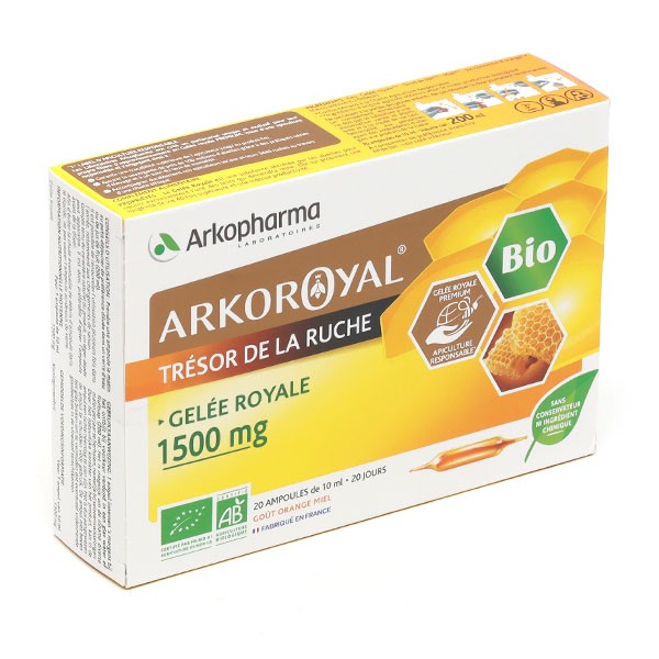 Arkoroyal gelée royale Bio 1500 mg ampoules