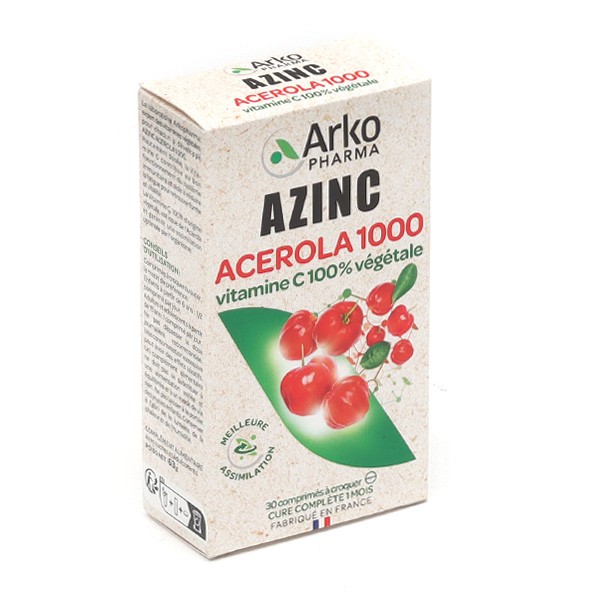 Azinc Acérola 1000 végétal Comprimés à croquer