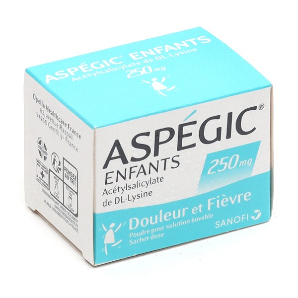 Aspégic 250 mg enfants poudre sachets