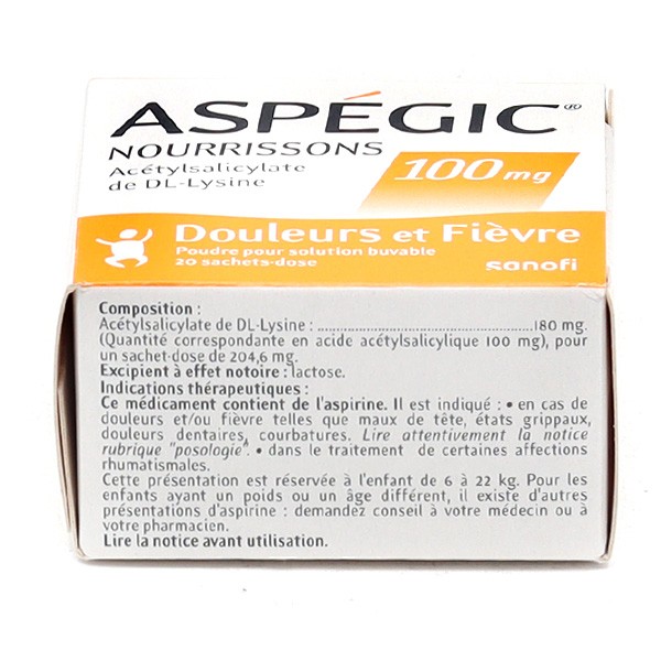 Aspégic 100 mg sachets poudre - Douleurs et Fièvre du nourrisson