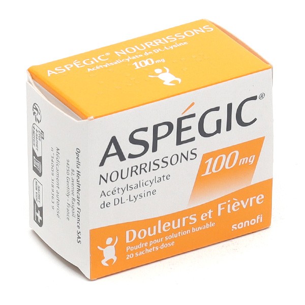 Aspégic 100 mg nourrisson poudre sachets