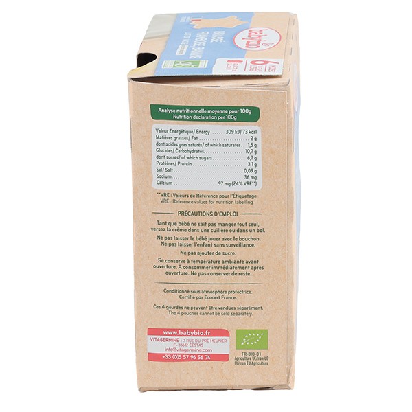 Babybio gourdes brassé framboise banane bio