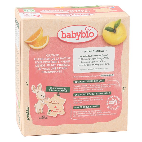 Babybio Gourdes Pomme Orange Banane