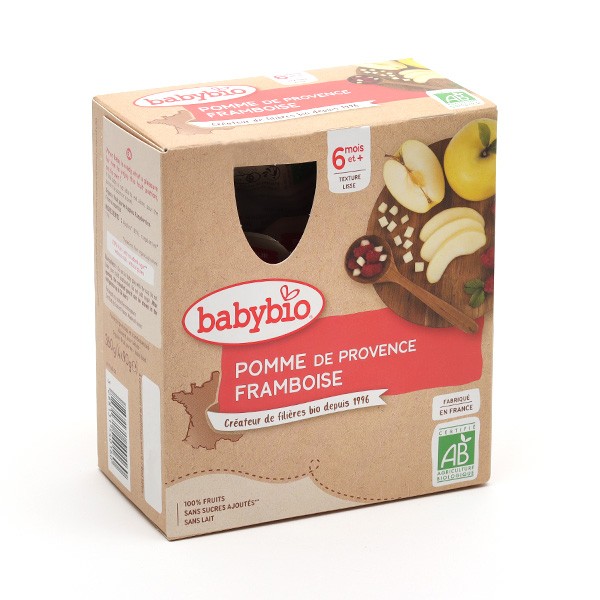 Babybio gourdes Pomme Framboise bio Compote de fruits pour bébé
