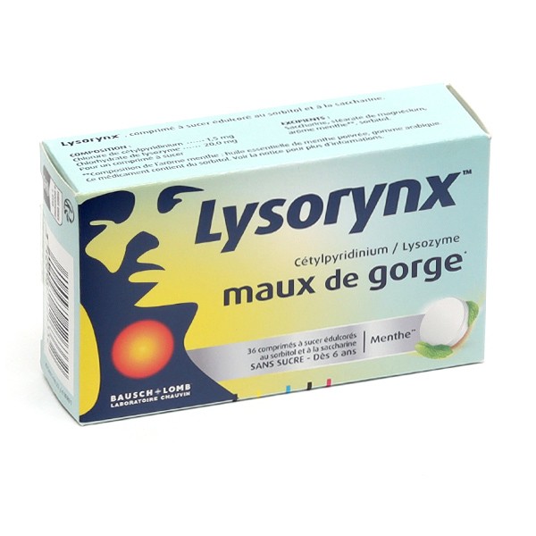 Lysorynx menthe sans sucre comprimés à sucer