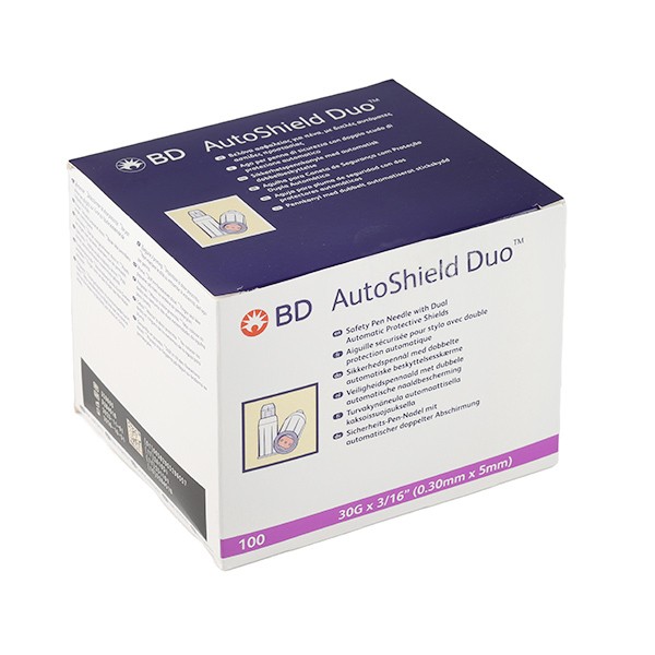 BD AutoShield Duo aiguille 5mm pour stylo à insuline par 100