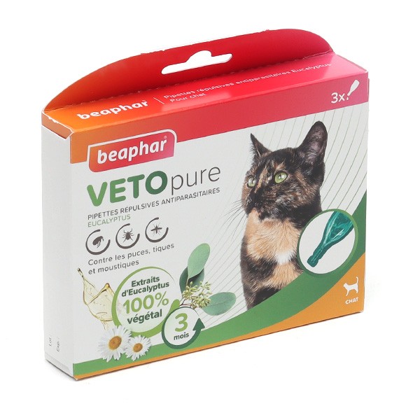 Vetopure Chat Pipettes antiparasitaires répulsives