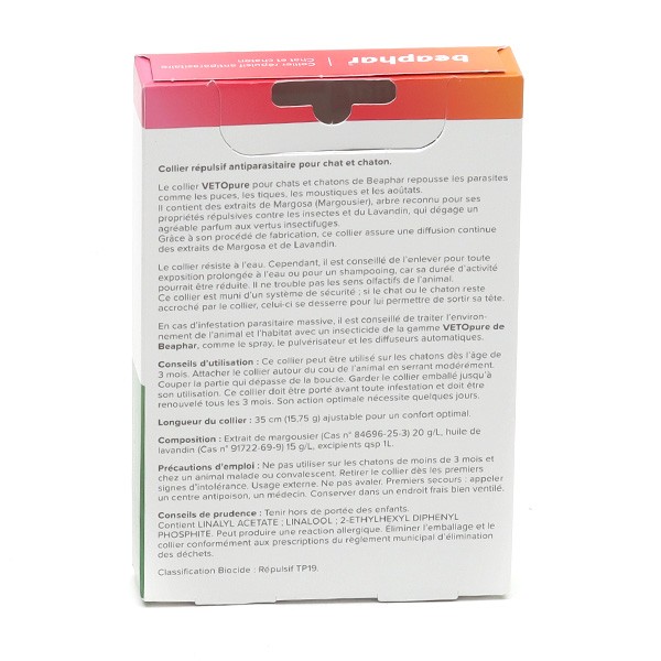 Beaphar Vetopure Collier répulsif antiparasitaire Chat