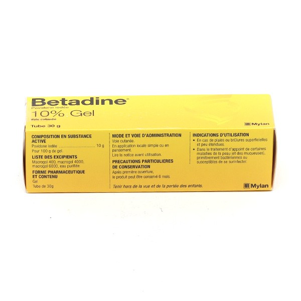 Betadine 10 % gel dermique - Pommade antiseptique sans ordonnance