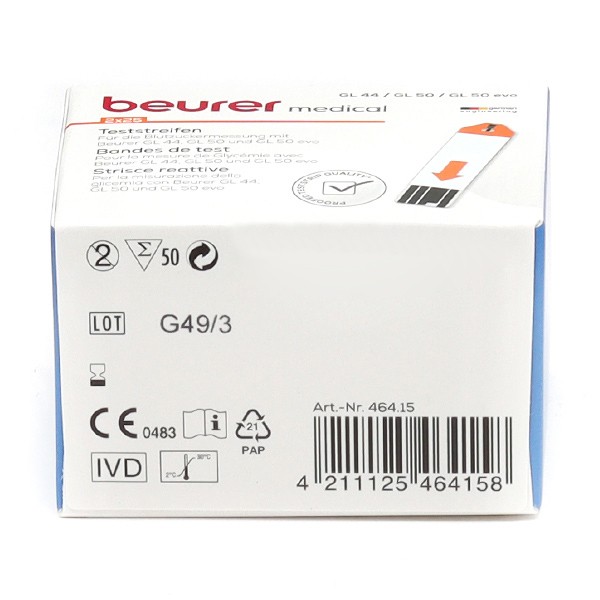 Beurer Bandelettes test de glycémie