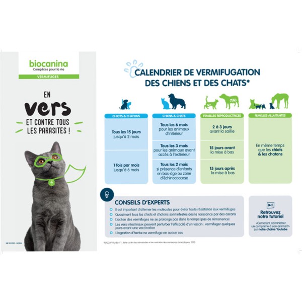 Biocanina Ascatène - Vermifuge pour chat et chien - Traitement