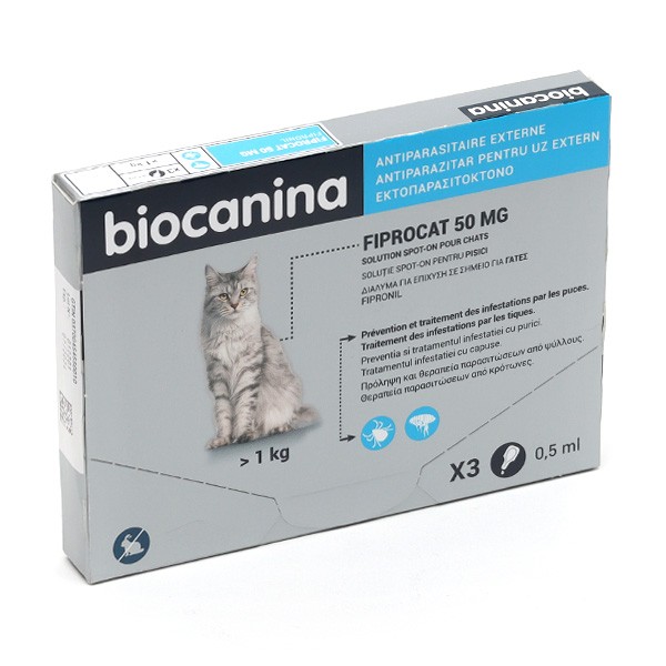 Biocanina Fiprocat Spot on 50 mg Chat pipettes