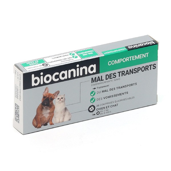 Biocanina anti-nauséeux mal des transports et vomissements comprimés