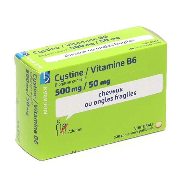 Cystine Vitamine B6 biogaran comprimés - Ongles et cheveux fragiles