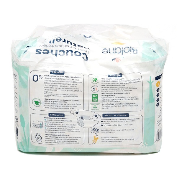 Couche Biolane bébé Ecoresponsable et anti fuite pendant 12h