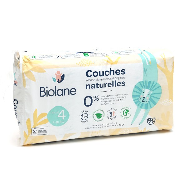 Biolane Couches écologiques Taille 4 - 44 couches - Pharmacie en ligne