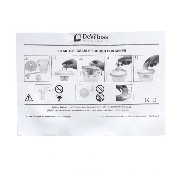 Bocal succion avec couvercle et filtre HEPA pour aspirateur de mucosités VacuAide
