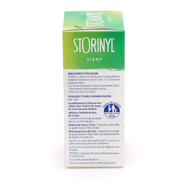 Storinyl Sirop rhume et toux Boiron - Homéopathie nez bouché