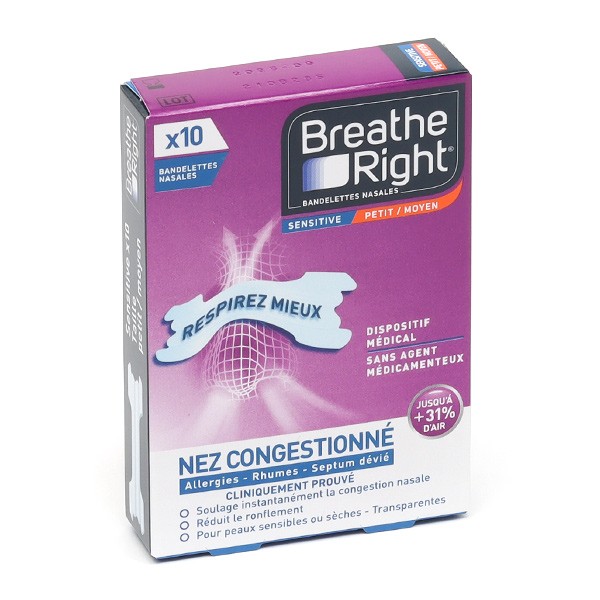 Breathe Right Sensitive bandelettes nasales
