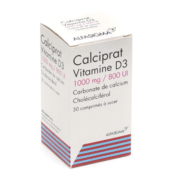 Calciprat Vitamine D3 1000 mg/800 UI comprimés à sucer