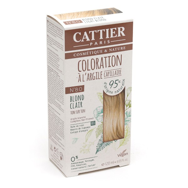 Cattier coloration cheveux à l'argile Blond clair n°8.0
