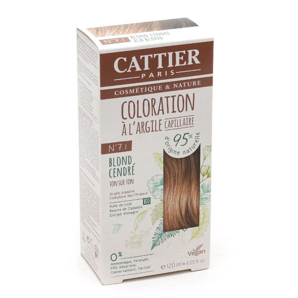 Cattier coloration cheveux à l'argile Blond cendré n°7,1