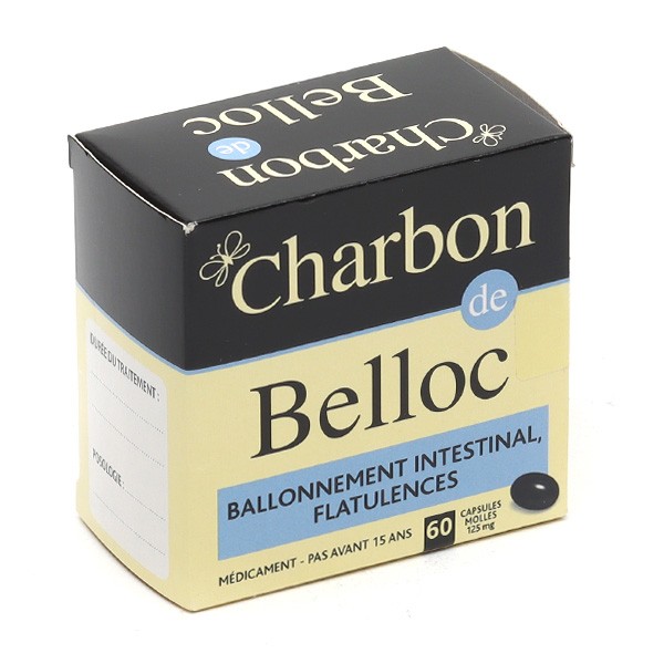 Charbon de Belloc capsule - Médicament Ballonnement - Gaz intestinaux