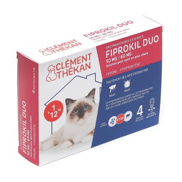 Fiprokil Duo Chat Pipette anti puce
