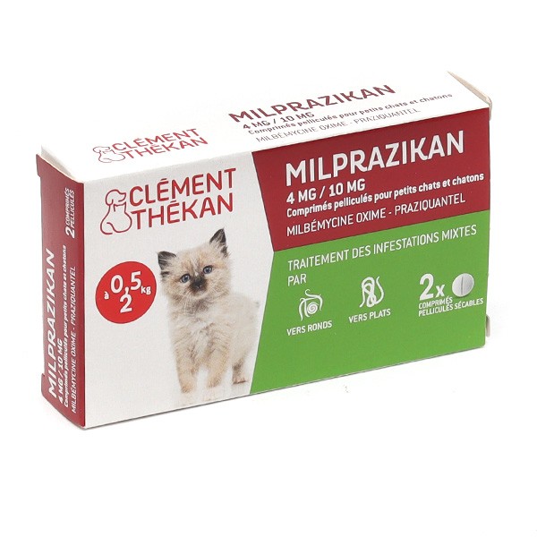 Clément Thékan Milprazikan 4 mg/10 mg pour chats et chatons comprimés