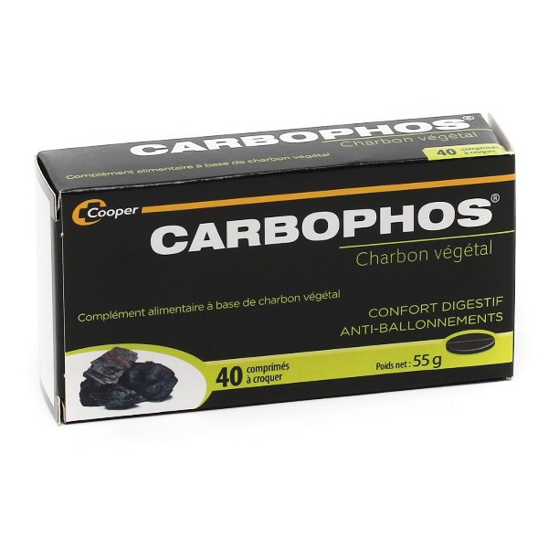 Carbophos Charbon végétal comprimés à croquer