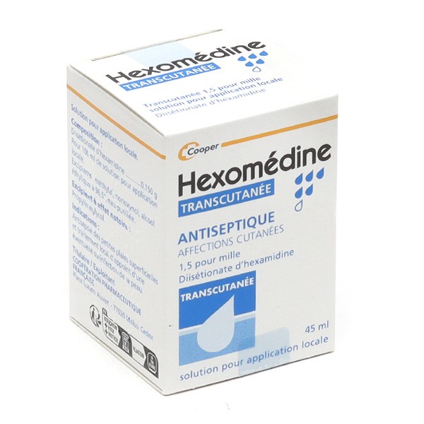 Hexomedine transcutanée solution antiseptique