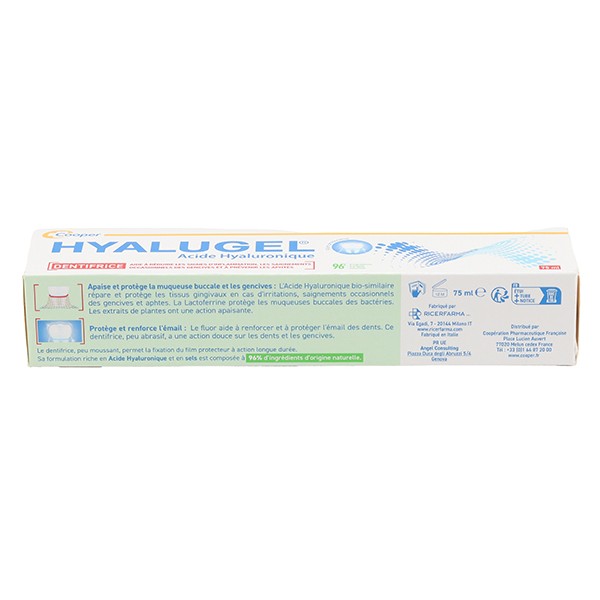 Hyalugel dentifrice