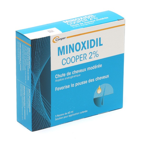 Minoxidil 2% Cooper solution alopécie - Chute de cheveux modérée