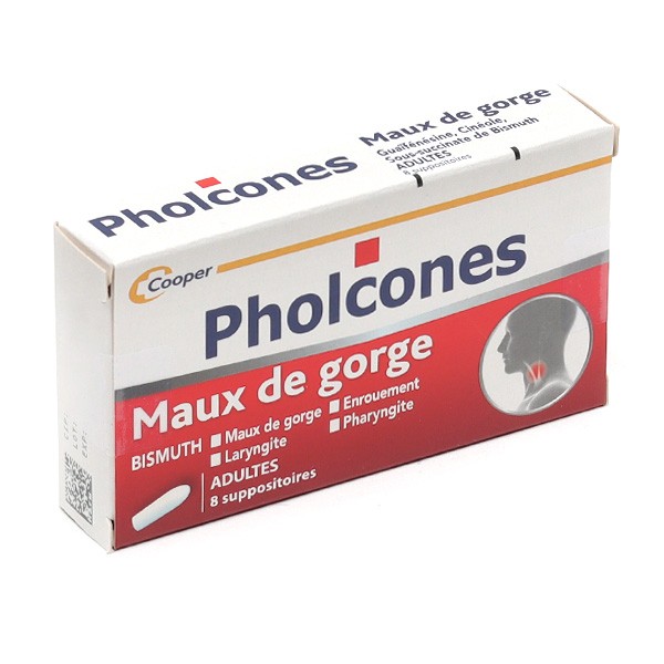 Pholcones suppositoire Mal de gorge