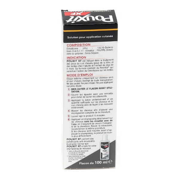 POUXIT - Flash - Lotion spray anti-poux et lentes - Agit en 1 application  de 5 minutes seulement - Traitement du cuir chevelu - 150 ml