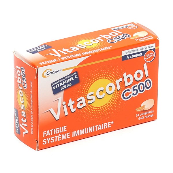 Vitascorbol Vitamine C 500 mg comprimés à croquer