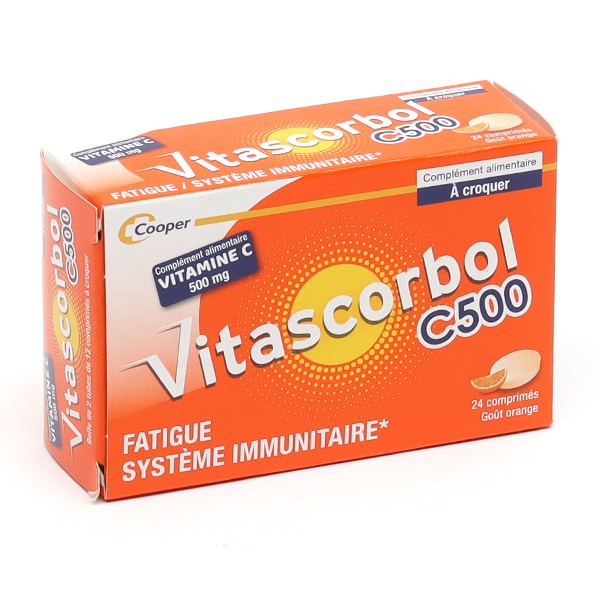Vitascorbol Vitamine C 500 mg comprimés à croquer