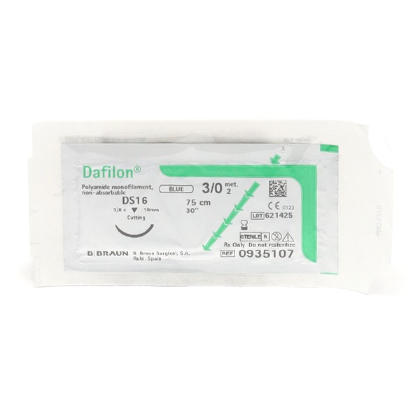 Fil de suture monofilament Dafilon Bleu B Braun Plaie superficielle