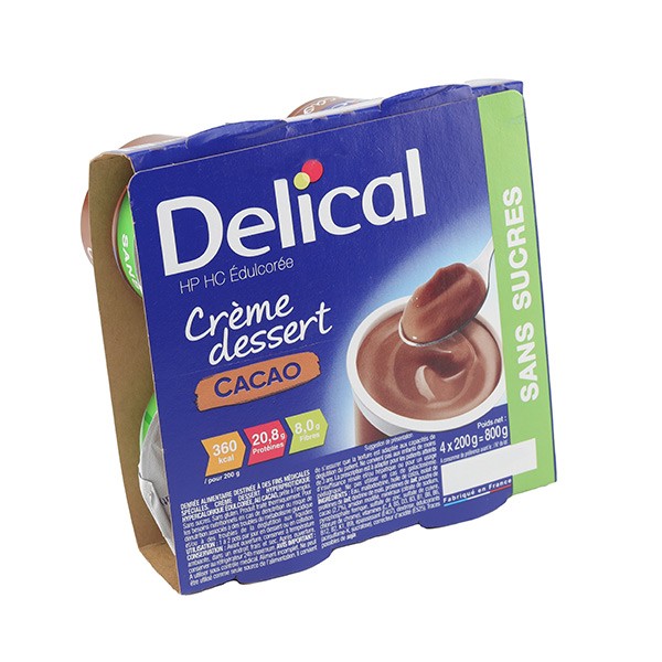 Delical crème dessert HP/HC sans sucres Cacao