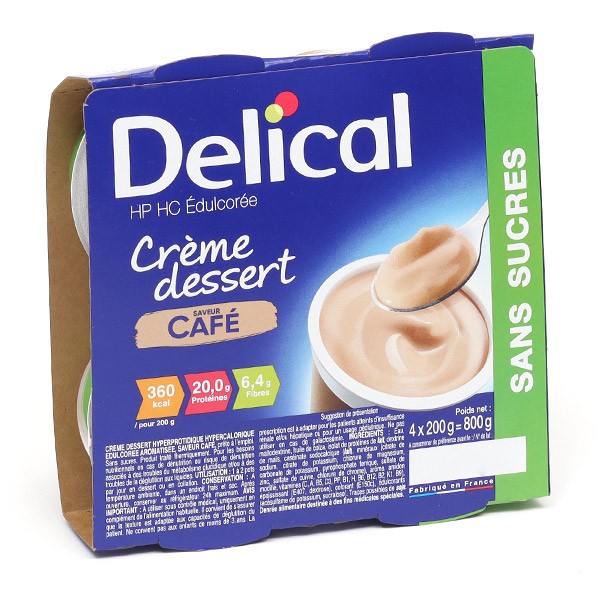 Delical crème dessert HP/HC sans sucres Café