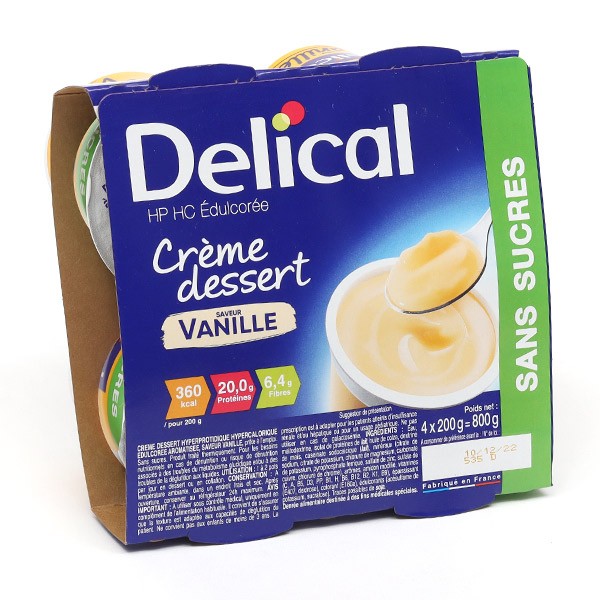 Delical crème dessert HP/HC sans sucres Vanille