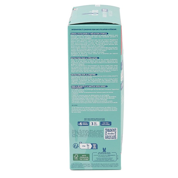 Dodie Biberon Tétine plate débit rapide 330 ml